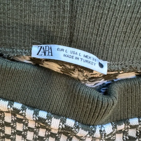 Zara’s Green and Ecru knit outfit/set. Size Large  worn one, like new condition! - Picture 8 of 13